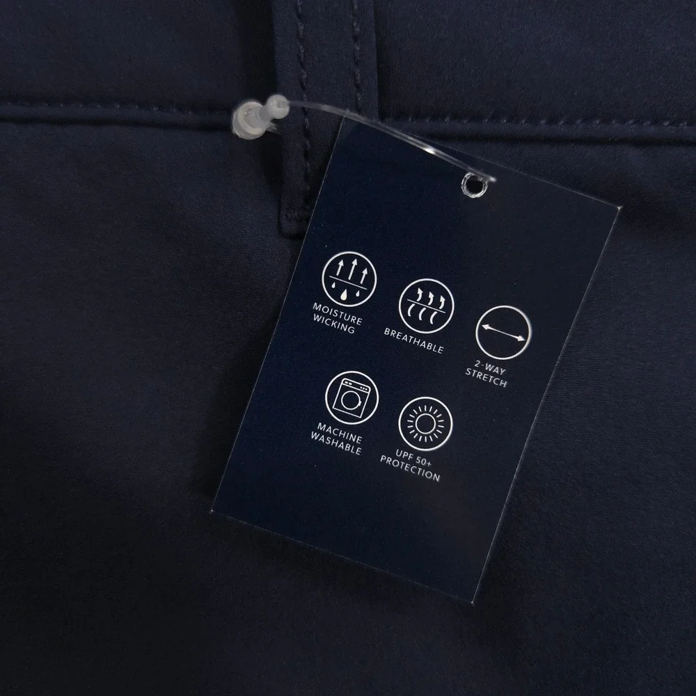 J Crew Tech Shorts Mens 33 Navy Chino Performance UPF 50+ Stretch 7